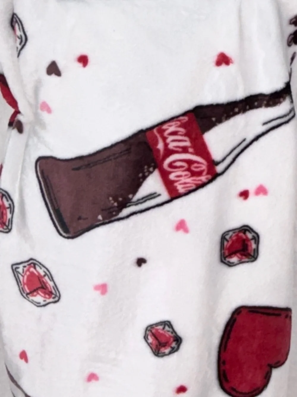 Coca Cola Velvet Plush Throw Blanket 60x70 Coke Bottle Hearts coke a cola New